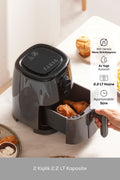 Smart Cook Compact Airfryer Space Grey 2 Seater with Time Adjustment Up to 60 Minutes