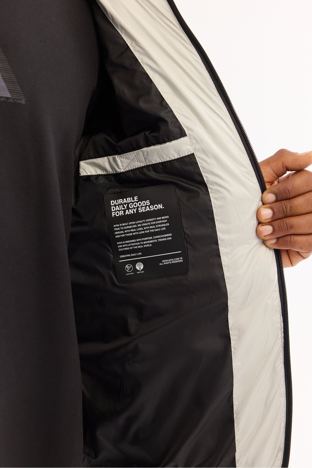 Erkek Gri Kapüşonlu Su İtici Rüzgar Geçirmez -5°C Dayanıklı Şişme Comfort Fit Mont A52Y6155