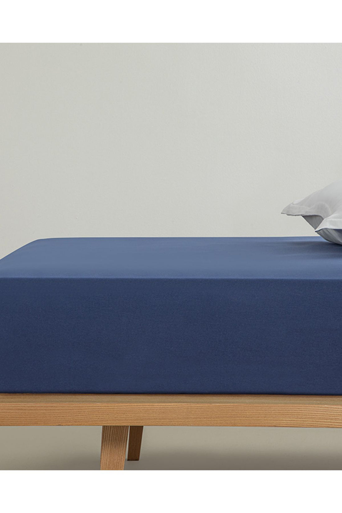 Plain Cotton Single Size Elastic Bed Sheet Night Blue