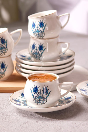 Iznik New Form 6 Person Coffee Cup Set 100 ml