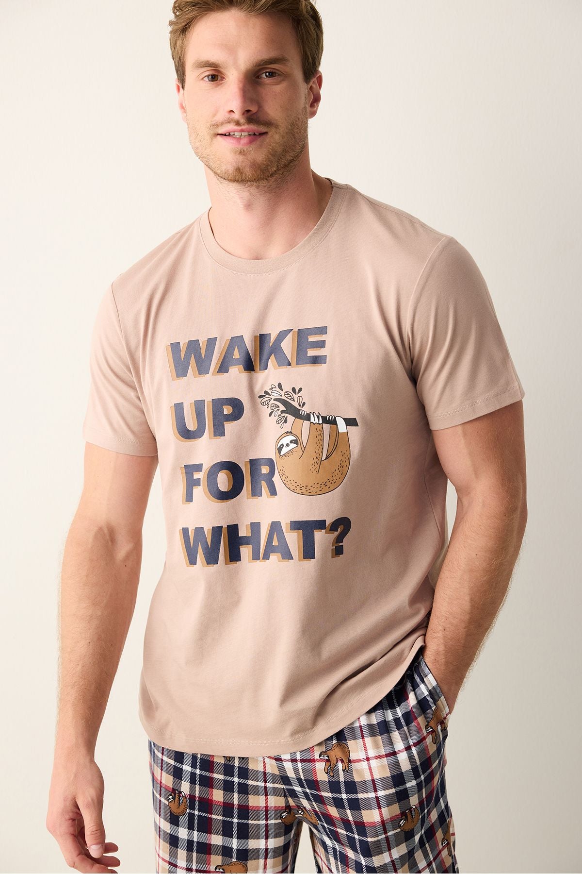 Wake Up Multicolor Pants Pajama Set