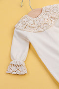 Mini Ropa - Organic Lace Baby Girl Jumpsuit with Hat Hospital Outlet Lace Embroidered Gift Mevlüt Gown