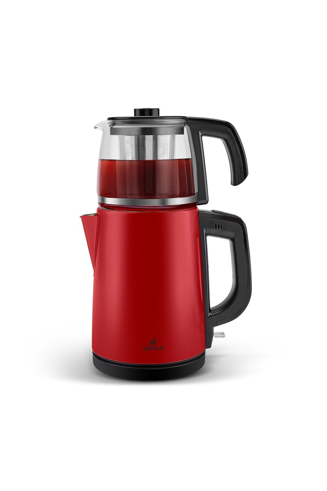 Tea Glass 2 In 1 Steel Tea Maker And Kettle Red