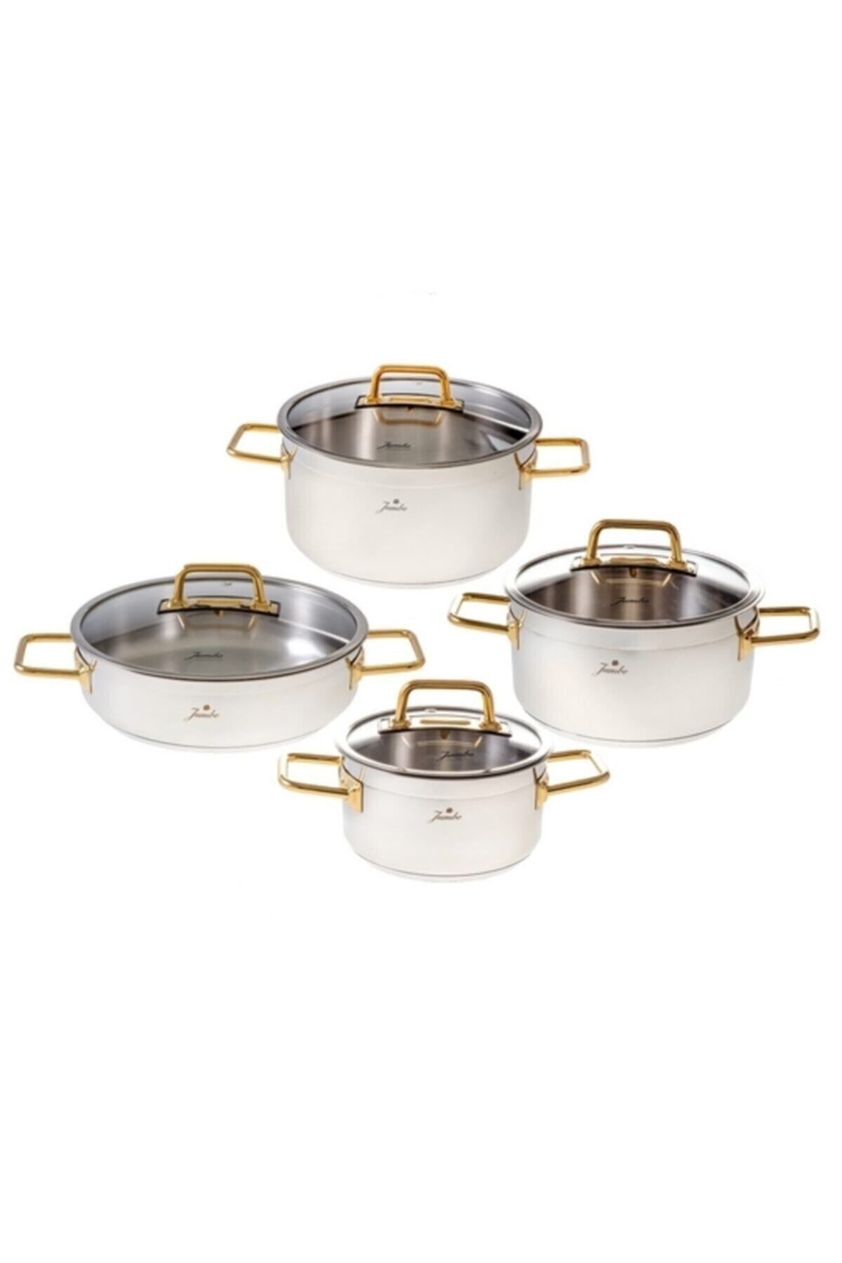 Modena 8 Piece Titanium Gold Cookware Set