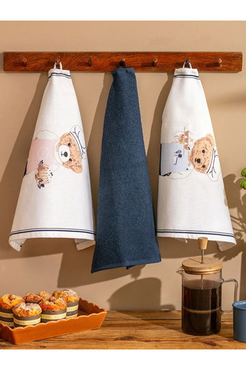 Mixed Printed Teddy Bear Printed Drying Cloth 3 Pcs 40x50 Cm