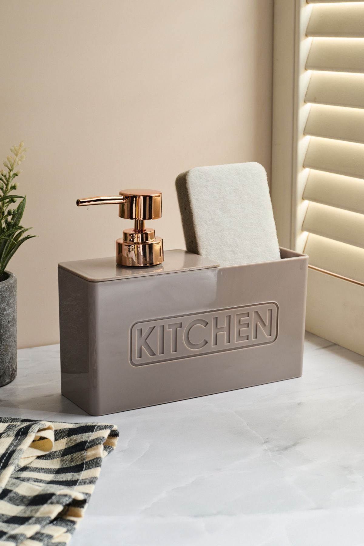 Kitchen Vision Kitchen Liquid Soap Dispenser with Sponge Bowl