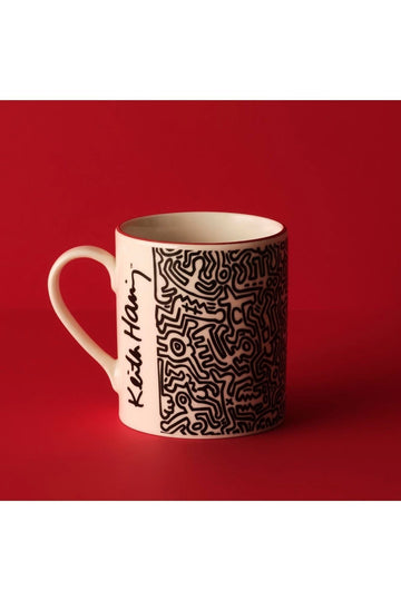 Keith Haring Cartoon Porcelain Mug Black (390 cc)