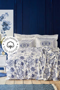 Amar Blue 100% Cotton Double Size Duvet Cover Set