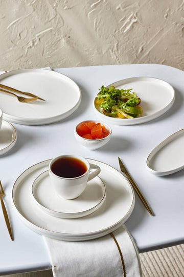 Streamline Sunset 34 Pieces 6 Person Porcelain Breakfast Serving Set Gold