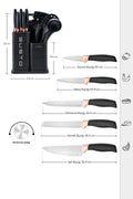 Gusto Black 12 Piece Knife Serving Cutting Board Set