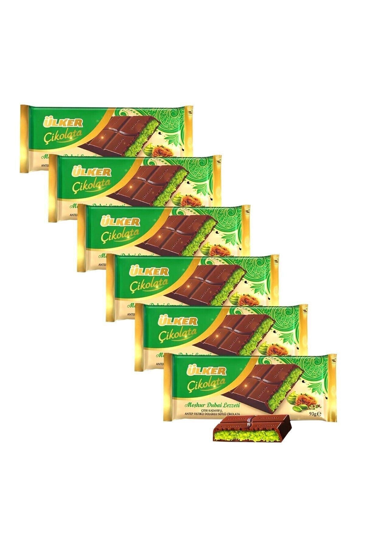 Ülker Eşhur Dubai Flavor Dubai Chocolate 93 g x 6 Pcs