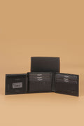 3234 Genuine Leather Men's Wallet Card Holder FLOTUR-BLACK