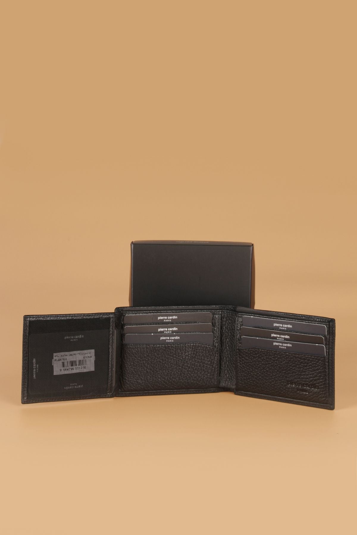 3234 Genuine Leather Men's Wallet Card Holder FLOTUR-BLACK