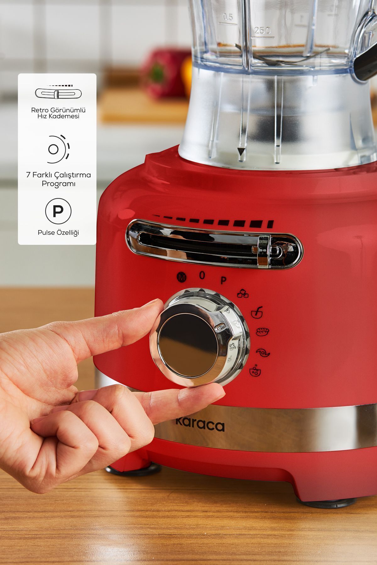 Multiblend Artisan Retro Food Processor Metalic Red