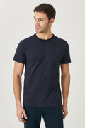 Men's Navy Blue 100% Cotton Slim Fit Slim Fit Crew Neck Basic T-Shirt