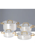 Metalix Titanium Gold 8 Piece Cookware Set