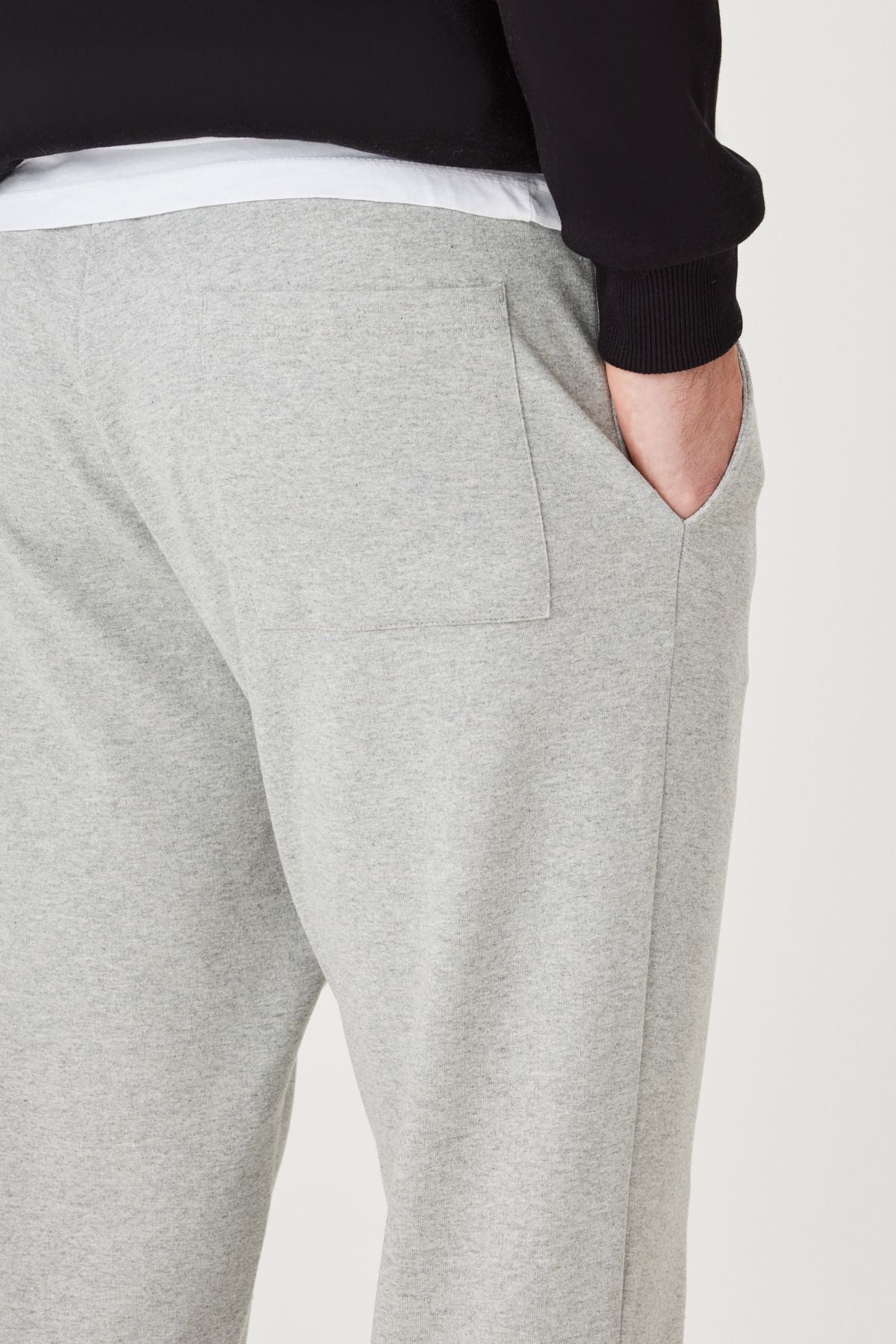 Men's Grey Melange Standard Fit Regular Fit Casual Recycle Cotton Jogger Sweatpants With 2 Thread Pockets