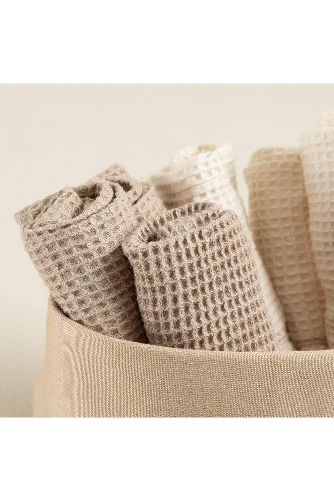 Grid Natural 6 Pcs Hand Towel Set Natural