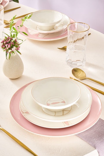 Blush 24 Piece 6 Seater New Bone Dinner Set