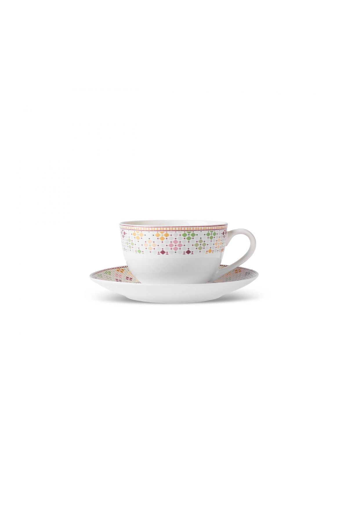 Block Tea Cup & Saucer 220 ml Red