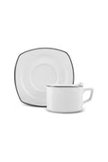 Nicola 32 Pieces 6 Seater New Bone Breakfast/Serving Set Half Square Platinum