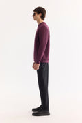 Erkek Bordo Bisiklet Yaka Pamuklu Bi-Stretch Baskılı Regular Fit Sweatshirt A52Y1325