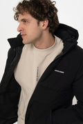 Men's Cappuccino Zipper Puffer Coat - Otto