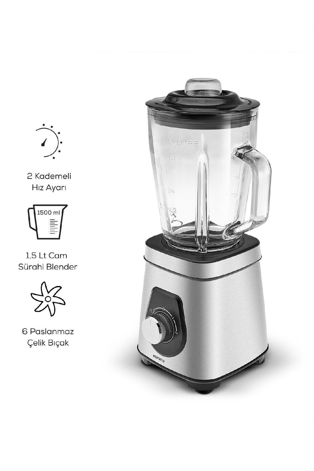 Stainless Steel Quick Mix 1200W Smoothie Blender - 9855