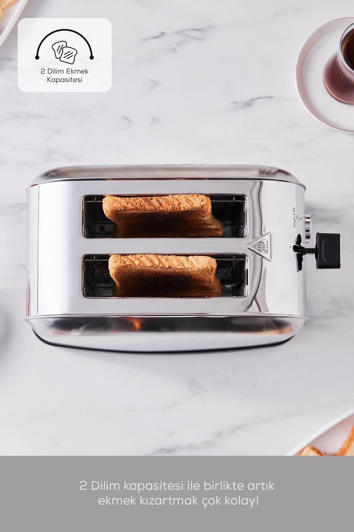 Inox Led Time Display Toaster