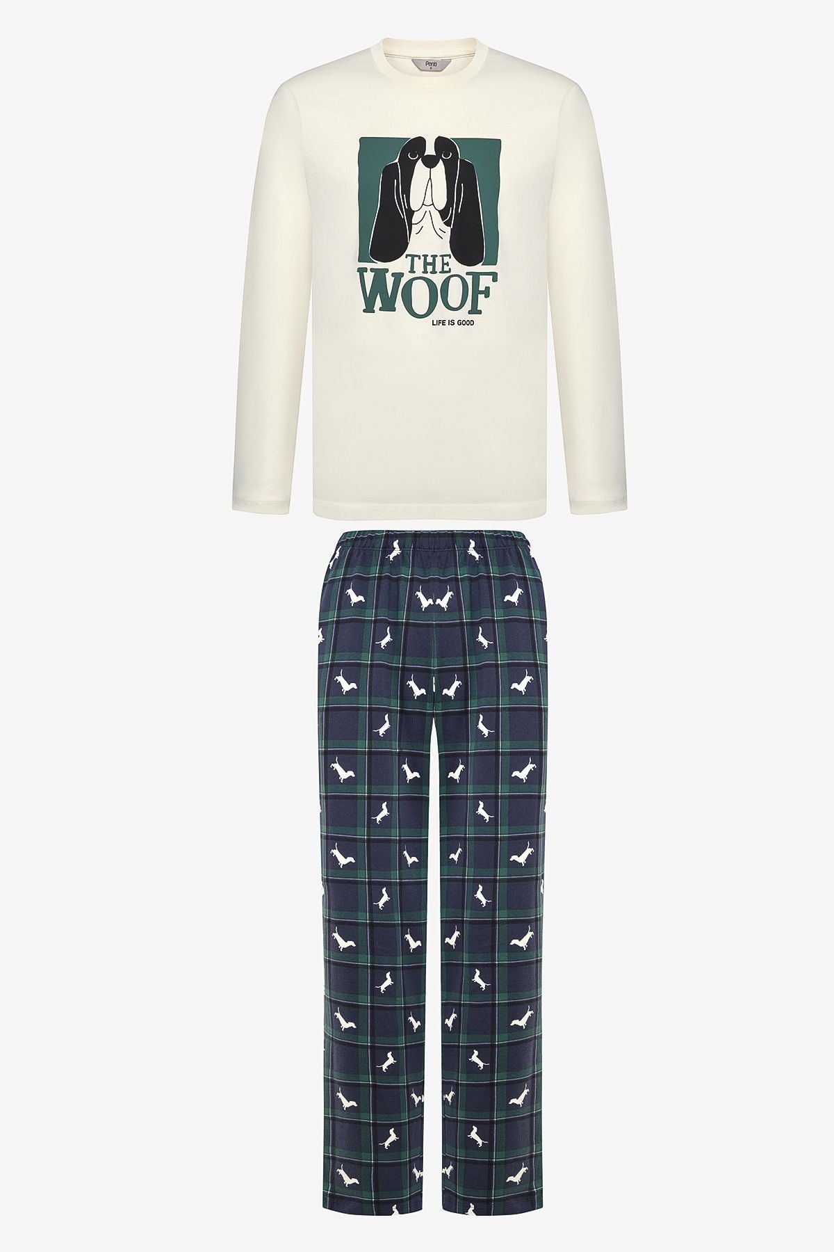 Woof Pants Broken White Pajama Set