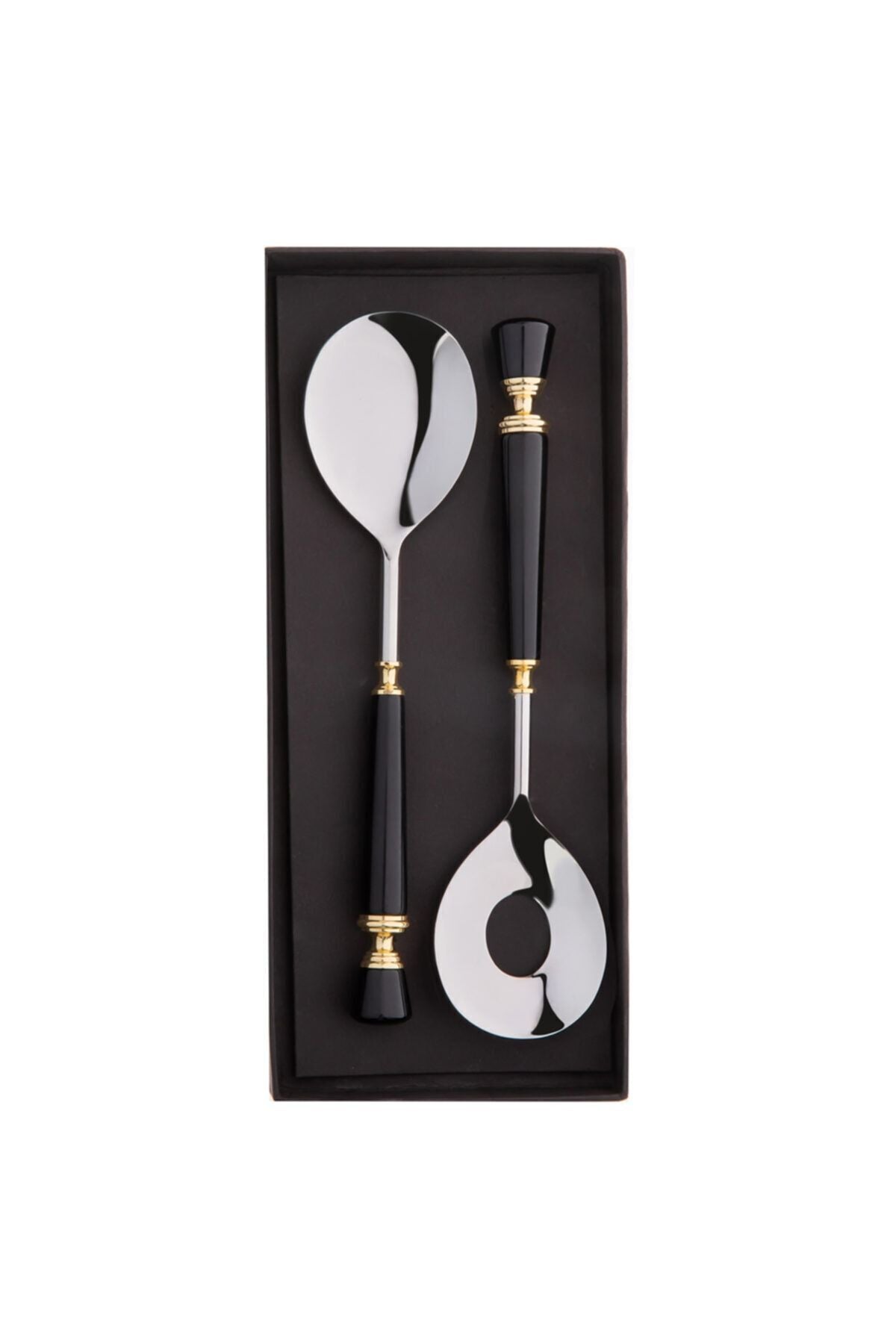 Black 2 Piece Salad Serving Set