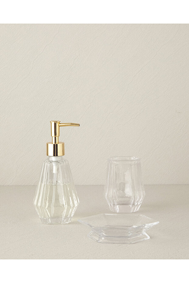 Rina Glass 3-Piece Bathroom Set Transparent - EGY44212119313