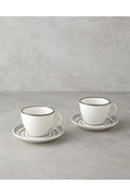 Deco Bone Porcelain 4 Pieces 2 Seater Cup Set 220 ml Black