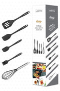 Hidalgo Heat Resistant Fireproof Non-stick 5 Piece Silicone Baking Serving Set Black