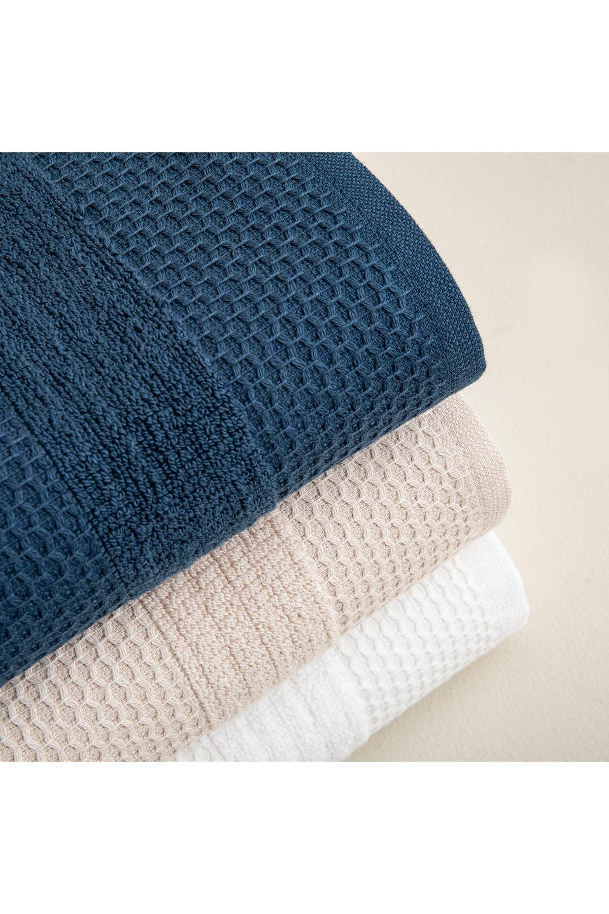 Sobeska Face Towel Set of 3 50x80 Cm White/Blue