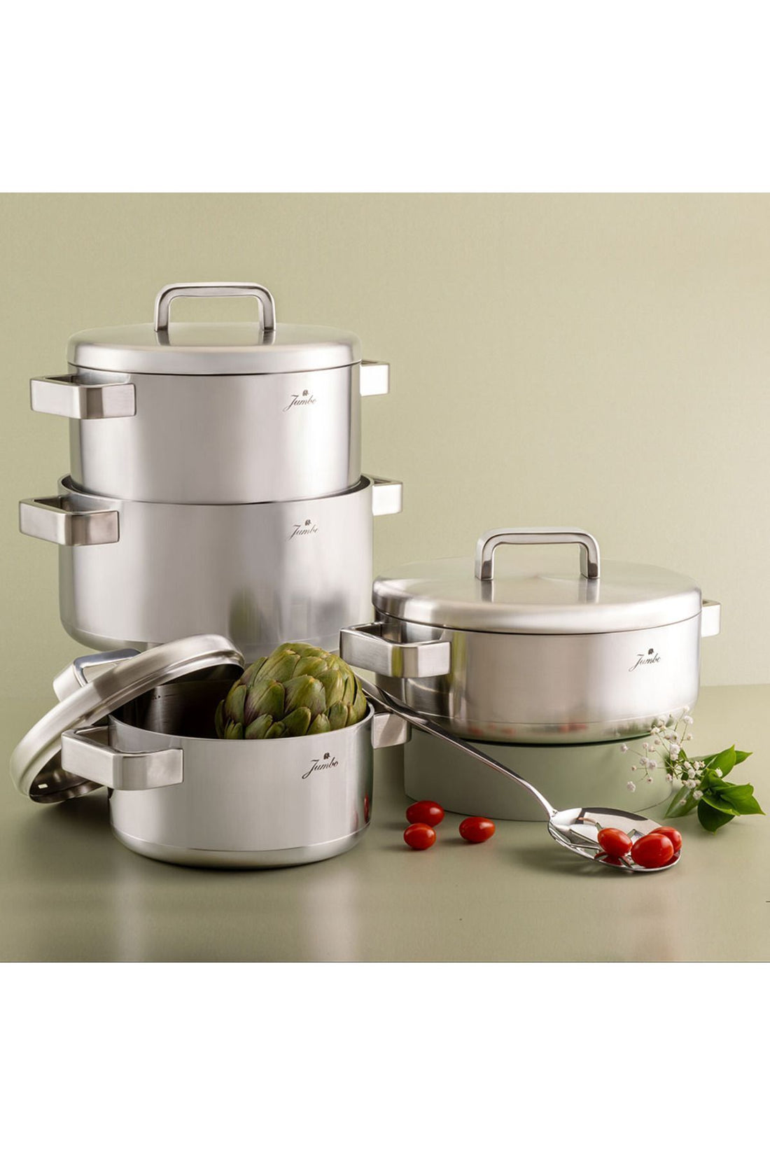 Monaco 8 Piece Steel Cookware Set