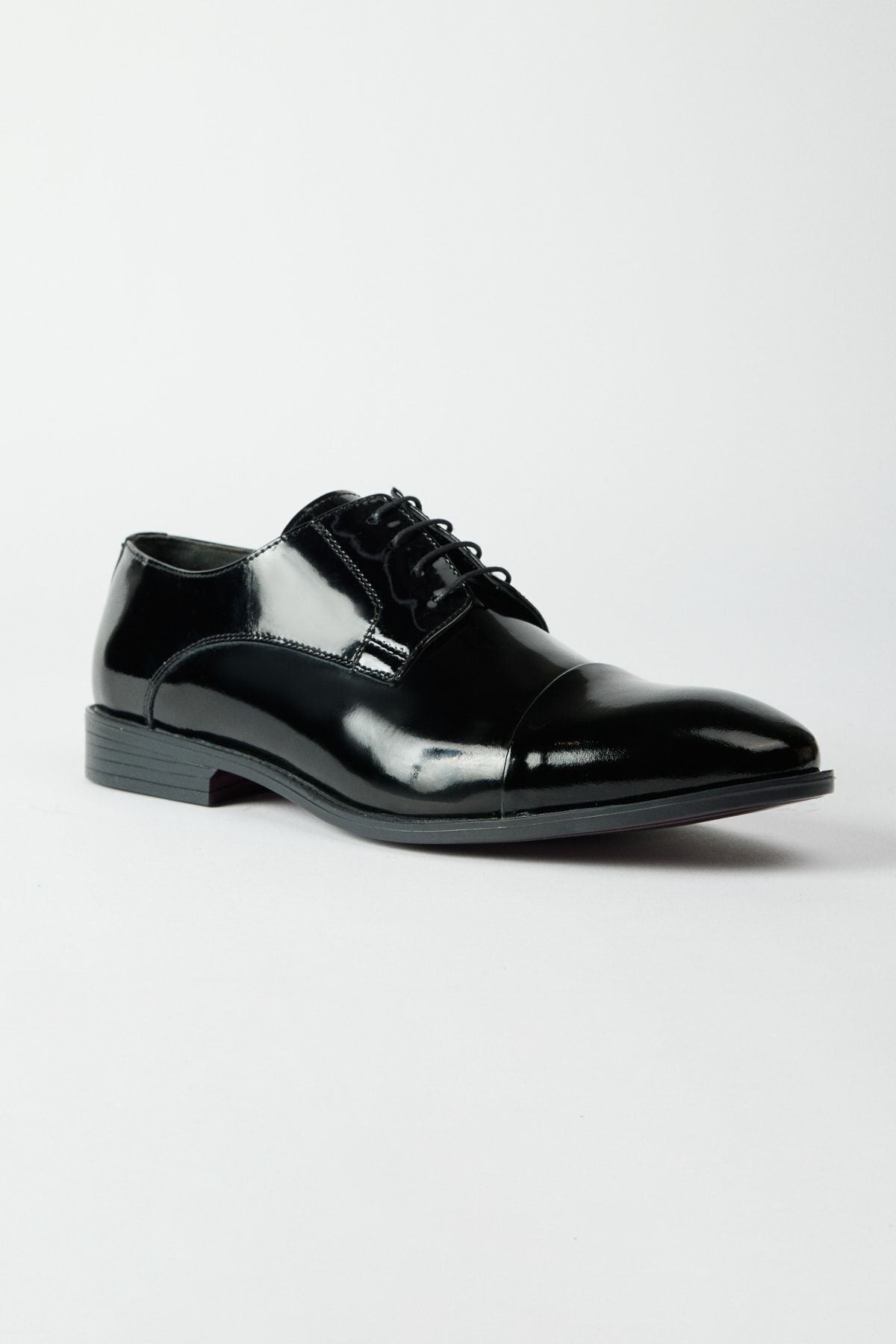 Men's Black 100% Leather Classic Patent Leather Shoes