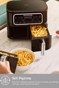 Air Pro Cook Duo Ear Xxxl 4+4 Liters Airfryer Space Gray 8 Seater