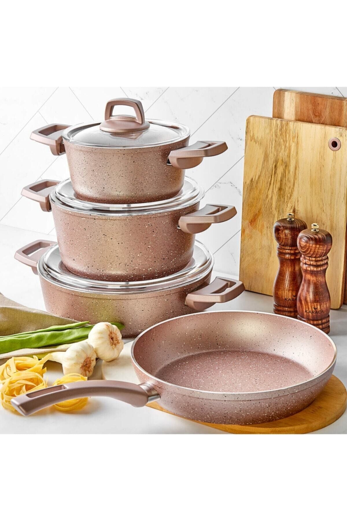 Biogranite Rose 7 Piece Cookware Set