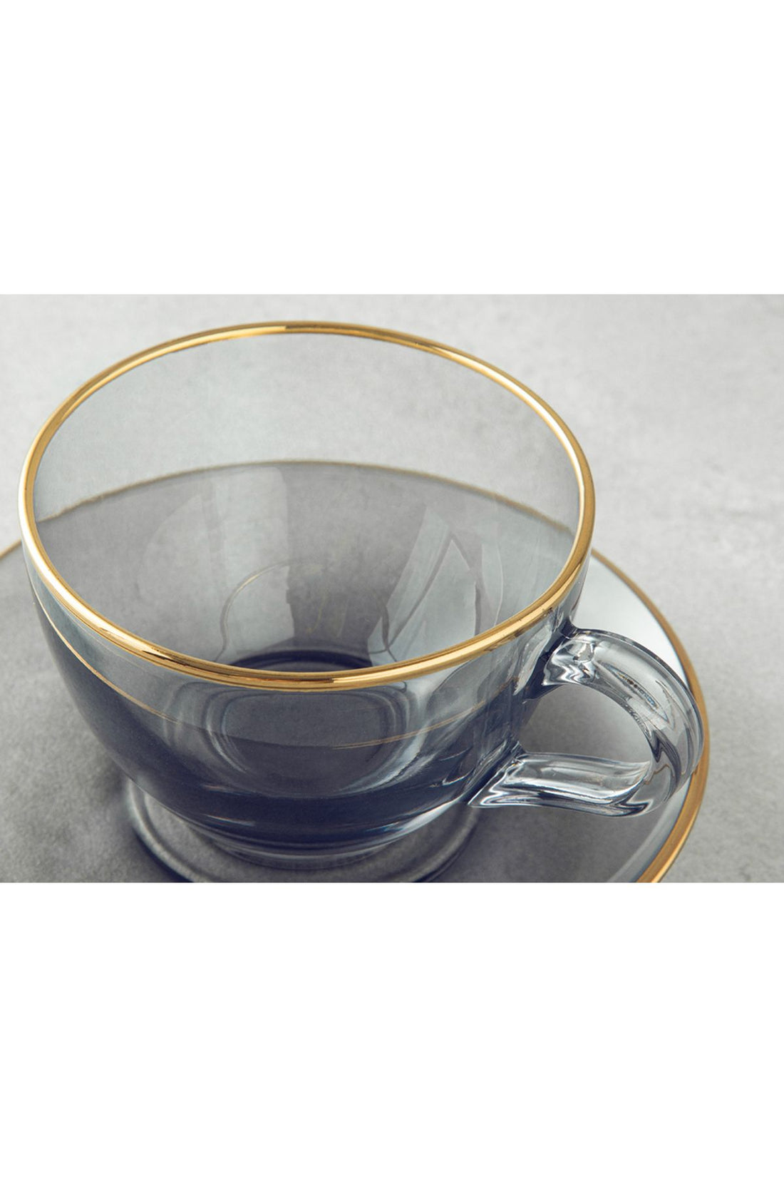 Blaze Glass 4 Piece 2 Seater Tea Cup Set Black