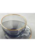 Blaze Glass 4 Piece 2 Seater Tea Cup Set Black