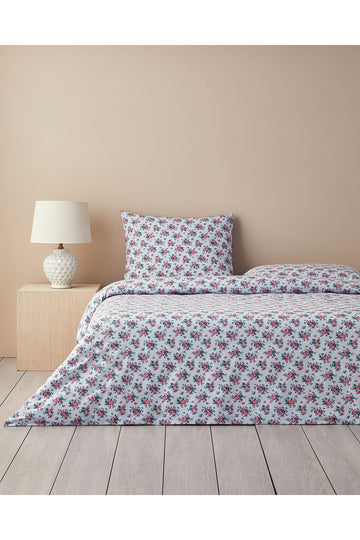 Rose Harmony Single Size Duvet Cover Set Blue