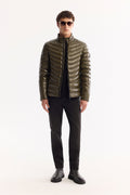 Erkek Haki Kaz Tüyü Su İtici Rüzgar Geçirmez Kumaş Dik Yaka Şişme Comfort Fit Mont B006015