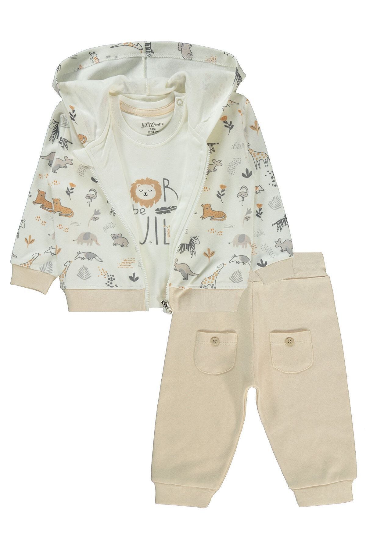 Baby Girl Set of 3 3-24 Months Ecru