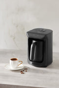 Hatır Közde Turkish Coffee and Turkish Coffee Machine Space Gray 5 Cup Capacity With Plenty of Foaming