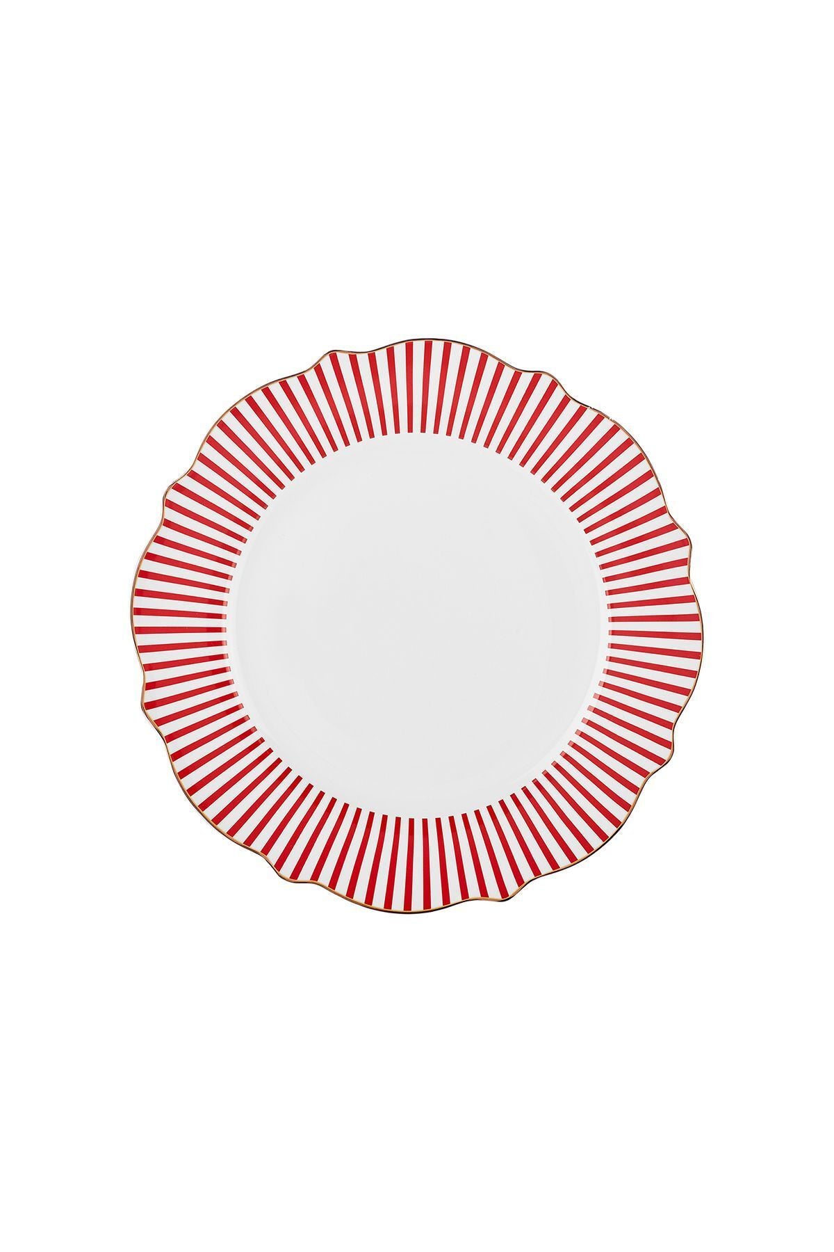 New Romantic Thin Stripe Serving Plate 27 cm Red