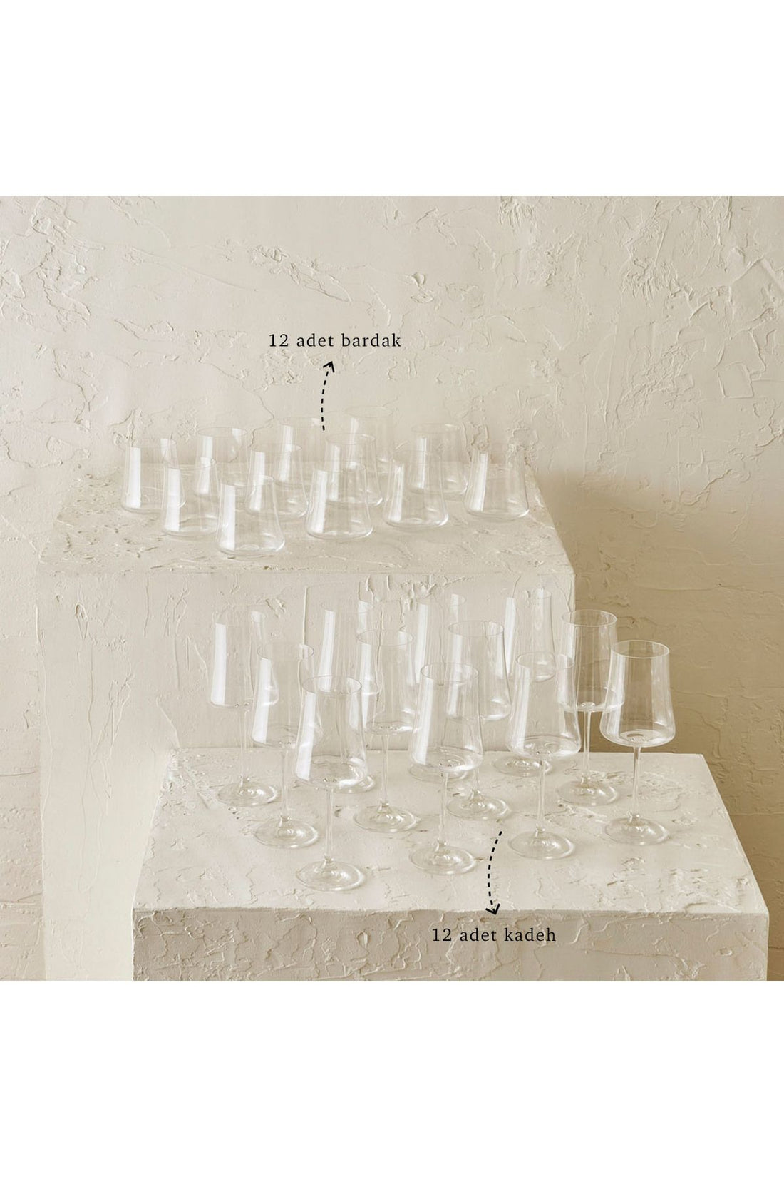 Shape Glass-Glasses Set 24 Pcs Natural