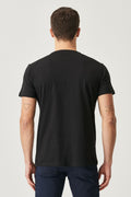 Men's Black 100% Cotton Slim Fit Slim Fit Crew Neck Basic T-Shirt