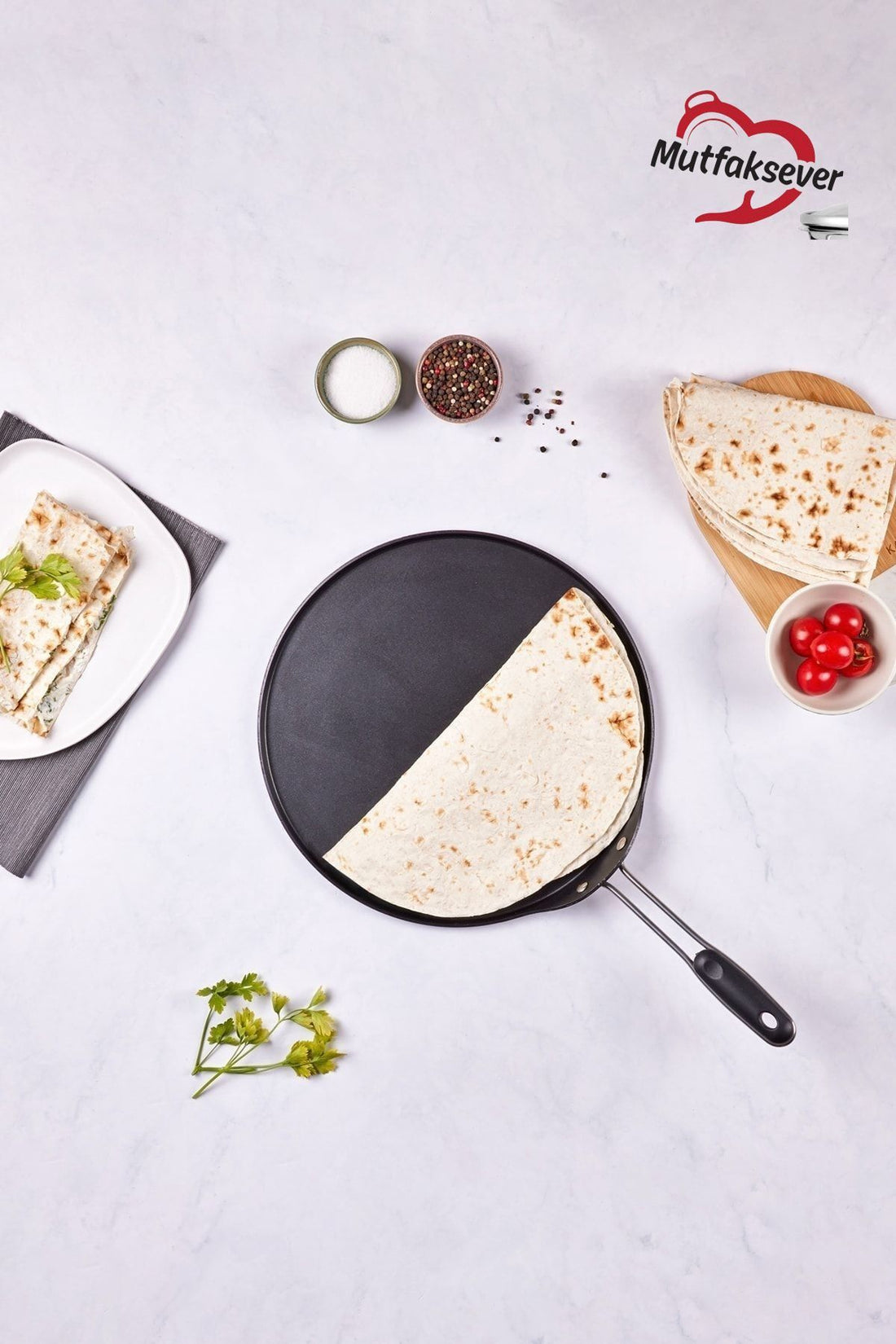 Kitchenware Biogranite Pancake And Lavash Pan 34 Cm Black