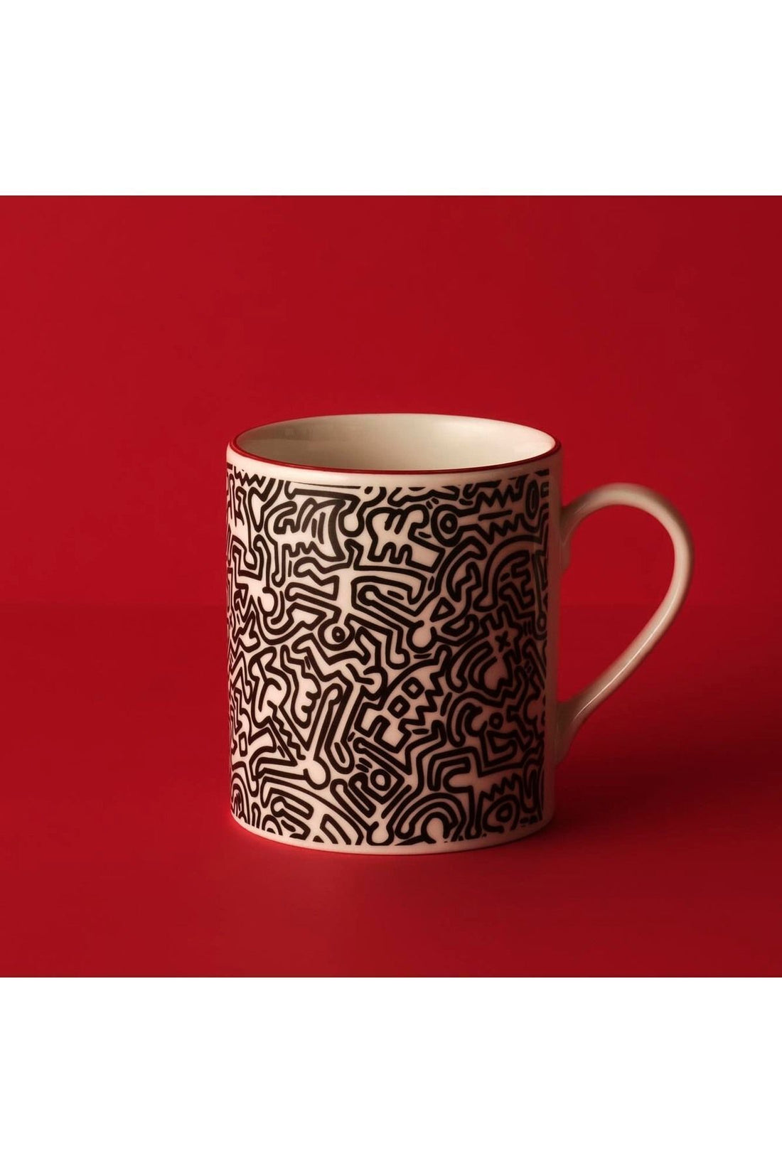 Keith Haring Cartoon Porcelain Mug Black (390 cc)